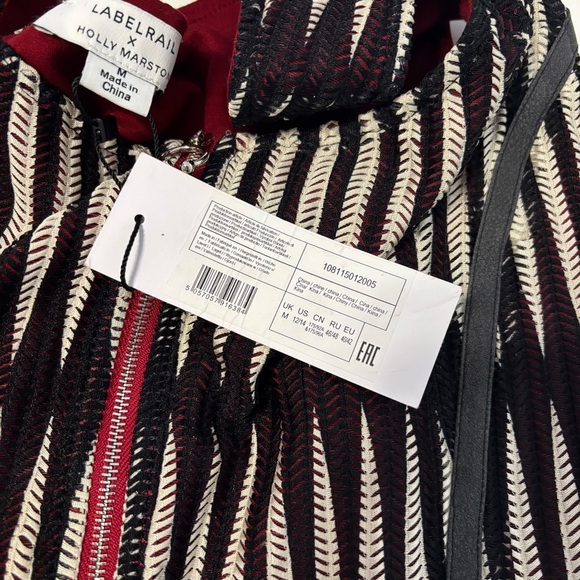 Labelrail x Holly Marston Corset Top Women’s M Black Red Textured Zip Medium - Picture 5 of 13